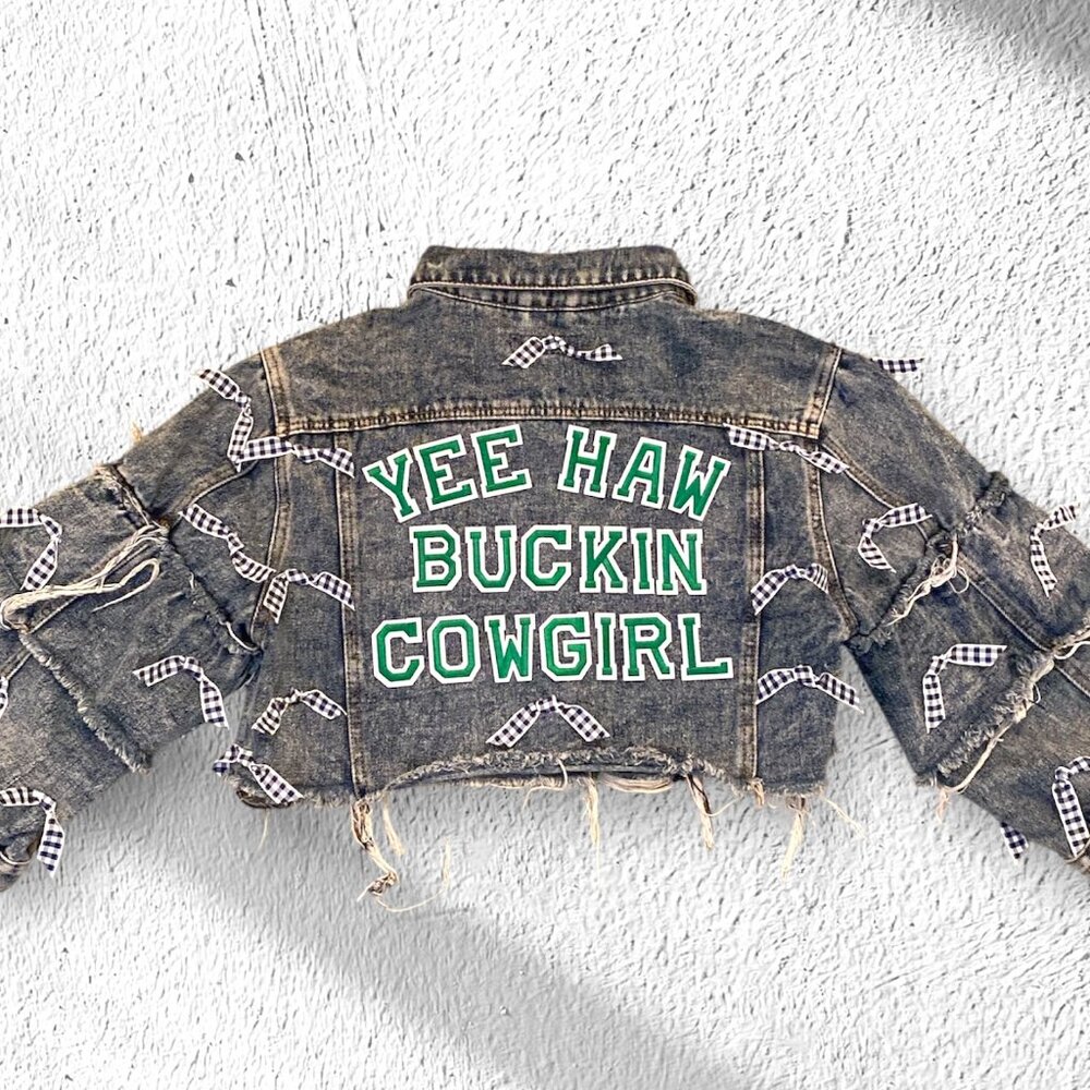 Vintage Distressed Cowgirl Denim Jacket